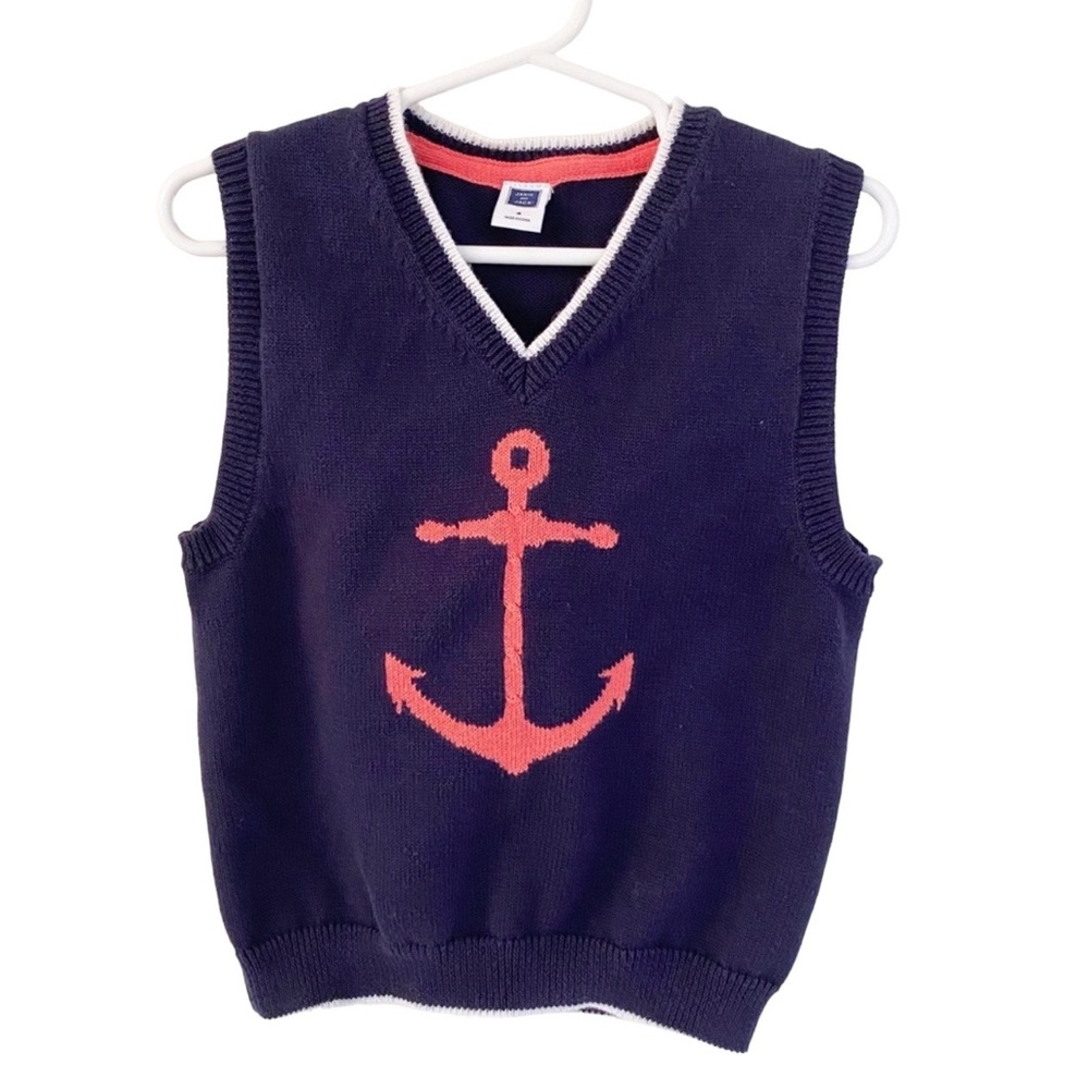 JANIE & JACK BOYS ANCHOR SWEATER VEST.  SIZE4.